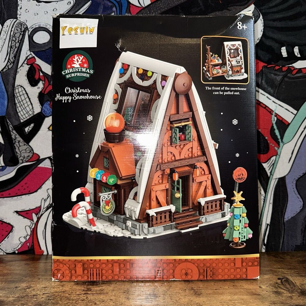 Jaki Christmas Happy Snowhouse Building Block Set BRAND NEW OPEN BOX SHIPS ASAP